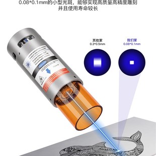 20w高功率激光头小型雕刻机切割3pin接口5.5w光功率波长450nm定焦