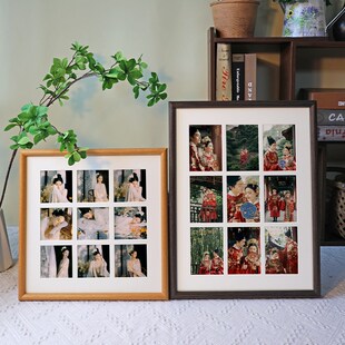 五月画馆实木宫格相框发照片定制艺术生活照油画棒画水彩宫格画框