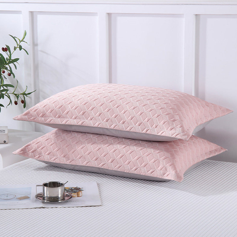 枕套冰丝豆豆枕头套一对夏季大人儿童粉色凉感凉席凉枕套单个夏天