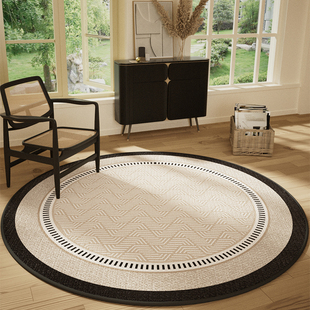 地毯圆形高级感卧室衣帽间椅子地垫防滑书房2024新款 客厅免洗防水