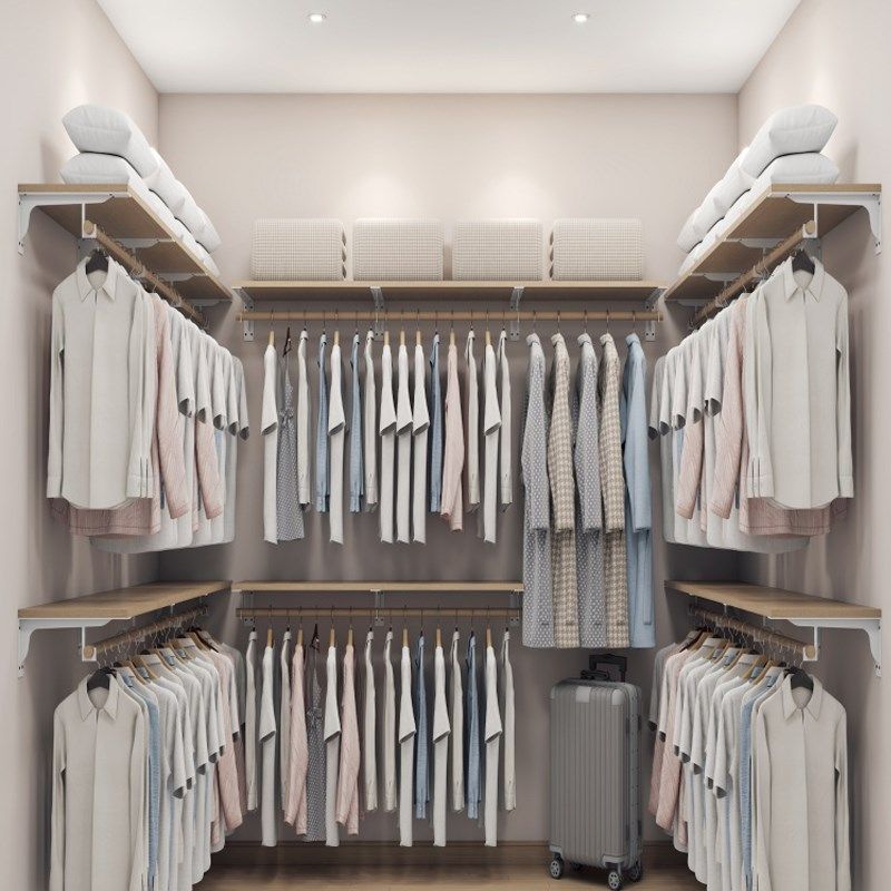 衣帽间定制隔板挂衣杆家用步入式砌墙衣柜挂架卧室开放式实木衣橱,商业/办公家具,服装展示架,淘宝优惠券,粉丝福利购,淘宝优惠卷