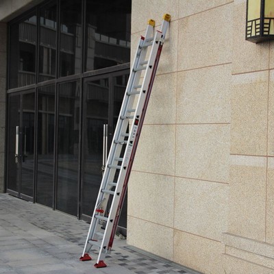 加厚铝合金伸缩梯子工程楼梯6  8 10  12 m 米升降梯拉梯云梯直梯