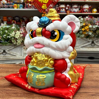妙工坊暴富醒狮一对店铺收银台摆件家居客厅装饰开业乔迁创意礼品