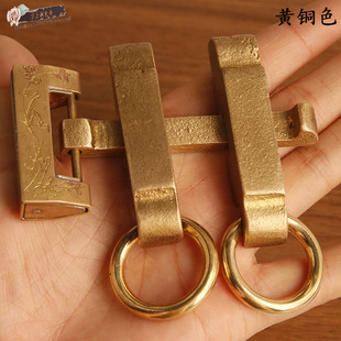 中式仿古锁扣复古铜拉手老式插销公室柜子书柜门红木家具铜锁具