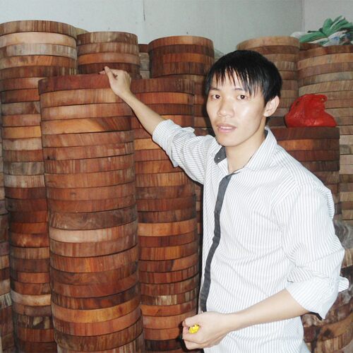 越南蚬木铁木匠圆形菜板家用整木砧板正宗切菜案板原木实木板