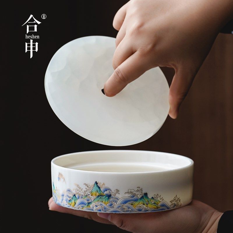 高端羊脂玉石壶承干泡台蓄水陶瓷养壶垫隔热底座功夫茶具配件托盘