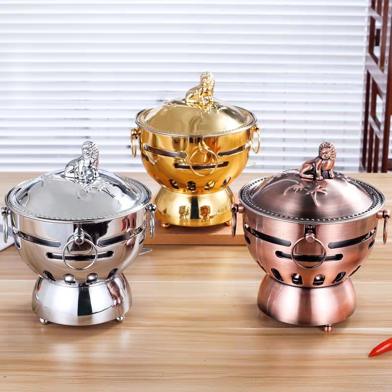 不锈钢酒精炉小火锅一人一锅饭厅商用刷刷锅家用小火锅肥牛刷锅炉