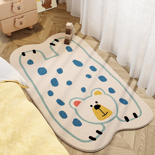 儿童房间床边毯女孩卧室床头地毯卡通地垫家用房间床前客厅爬爬垫