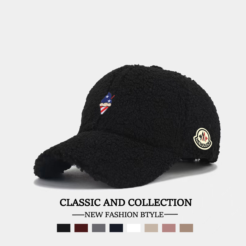 【全球轻奢】蒙口钢琴羊羔绒棒球帽男女同款百搭冬季保暖鸭舌帽潮
