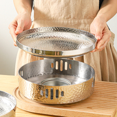 不锈钢锤纹浅汤炉商用酒精炉干锅锅具创意牛蛙锅麻辣香锅保温炉