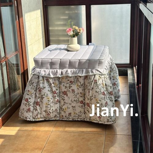 田园风加厚烤火桌罩正方形烤火罩子套长方形取暖桌套冬季烤火被罩