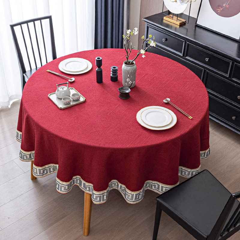 酒店圆壁纸布艺饭店饭厅宴会大圆桌壁纸欧式餐桌布家用圆形壁纸
