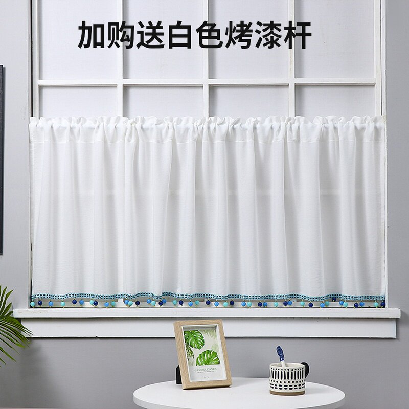 纯色纱短帘 透光不透人 防偷窥 遮挡纱帘 夏季防走光透气纱帘定做