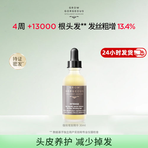 GrowGorgeous强效增发精华30ml头皮护理营养液固发密发效期至27/7