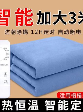 电热毯加大3米冬季炕用双人双控调温家用三人安全超大号电褥子
