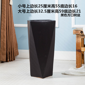 特大号陶瓷黑色花盆大码高筒花钵花缸深盆家用室内外落地创意高档