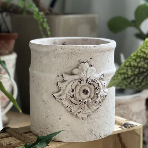 粗陶手工纹理复古做旧浮雕陶盆陶土盆庭院玫瑰月季花卉绿植种植盆