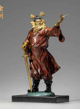 铜金岁月天官赐福钟馗铜摆件客厅钟馗神像铜雕塑家用祈祷求福摆件