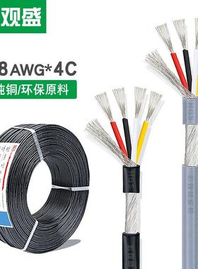 四芯加地屏蔽线2547#28*4C缠绕屏蔽OD3.2mm美标灰色4x0.1mm音频线