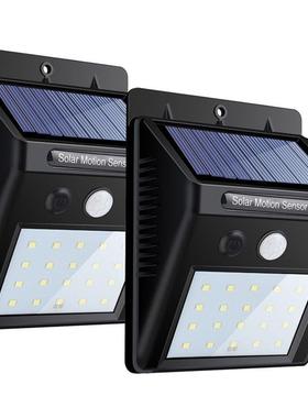 新款户外太阳能20LED感应庭院灯防水照明景观篱笆路灯花园壁灯