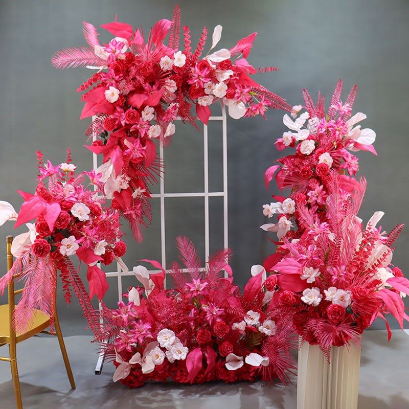 新款婚庆玫红色套系地排花仿真绢花成品装饰盆花T台路引婚礼花艺,节庆用品/礼品,婚庆绢花,淘宝优惠券,粉丝福利购,淘宝优惠卷