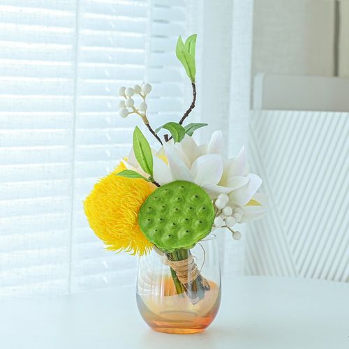 餐桌花电视柜干花摆设室内盆栽仿真花艺塑料插花装饰假花客厅摆件