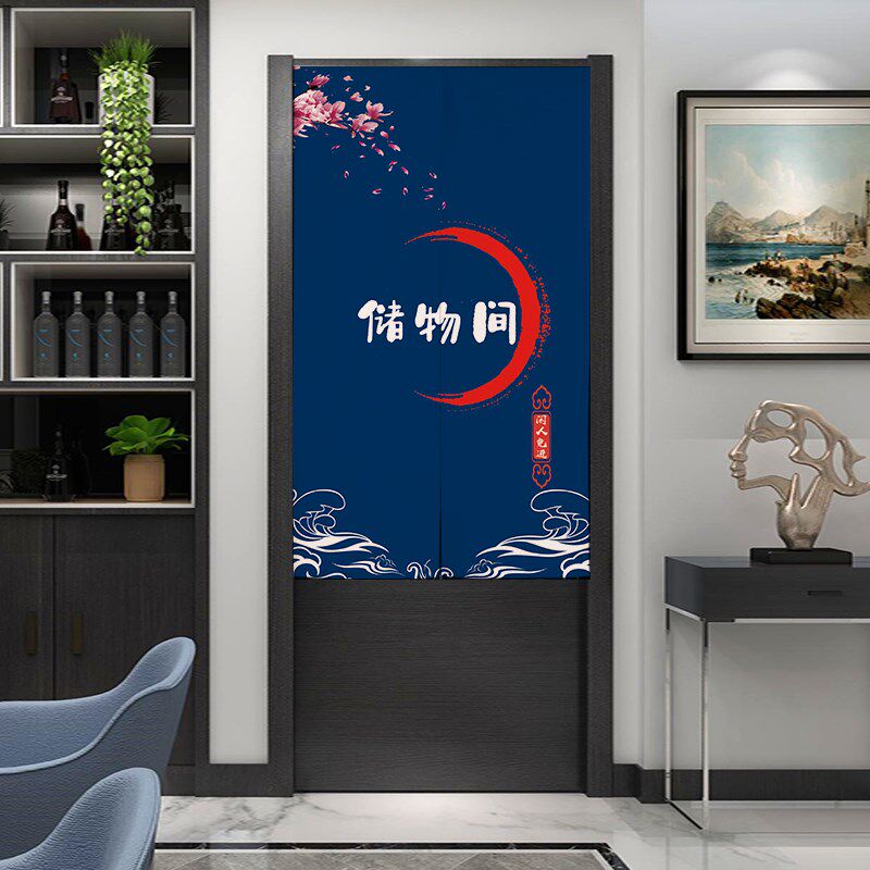 定制棉麻加厚遮挡布帘挂帘库房杂物间免打孔半帘商用饭店餐饮装饰