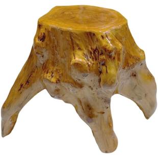 新款根雕树根凳子花架底座实木圆墩子原木树桩木桩木头树墩子茶几