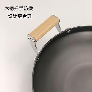 韩式木柄双耳铝干锅饭店餐具商用酒精炉锅子不沾干锅锅仔小火锅