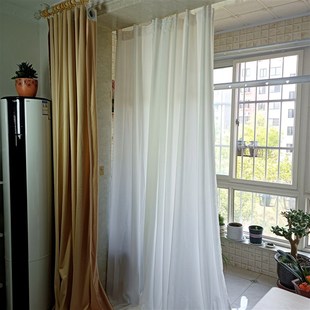 成品纱窗帘飘逸幻影纱垂感隔断半透明窗纱客厅阳台落地纱帘