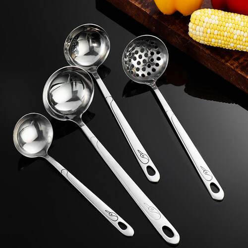 不锈钢漏勺汤勺 锅具礼品赠送小汤勺长柄加厚大勺厨房用品kitchen