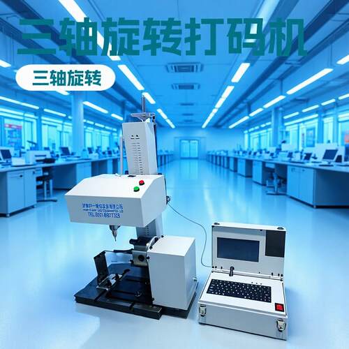 轩一 台式气动打标机三轴旋转打号机 圆管法兰刹车盘气动打码机