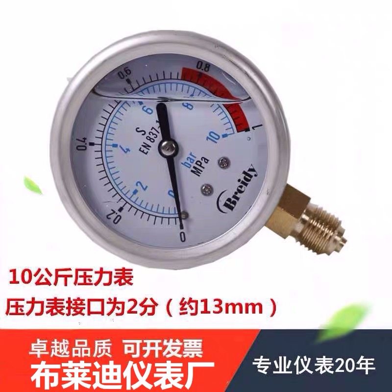 水压表自来水压力表家用水压检测测试仪2分/4分净水器测试表10KG