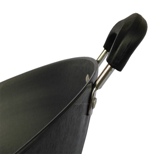 陆川老式 传统双耳生铁炒锅无涂层铸铁锅圆底尖底地锅燃气灶大铁锅