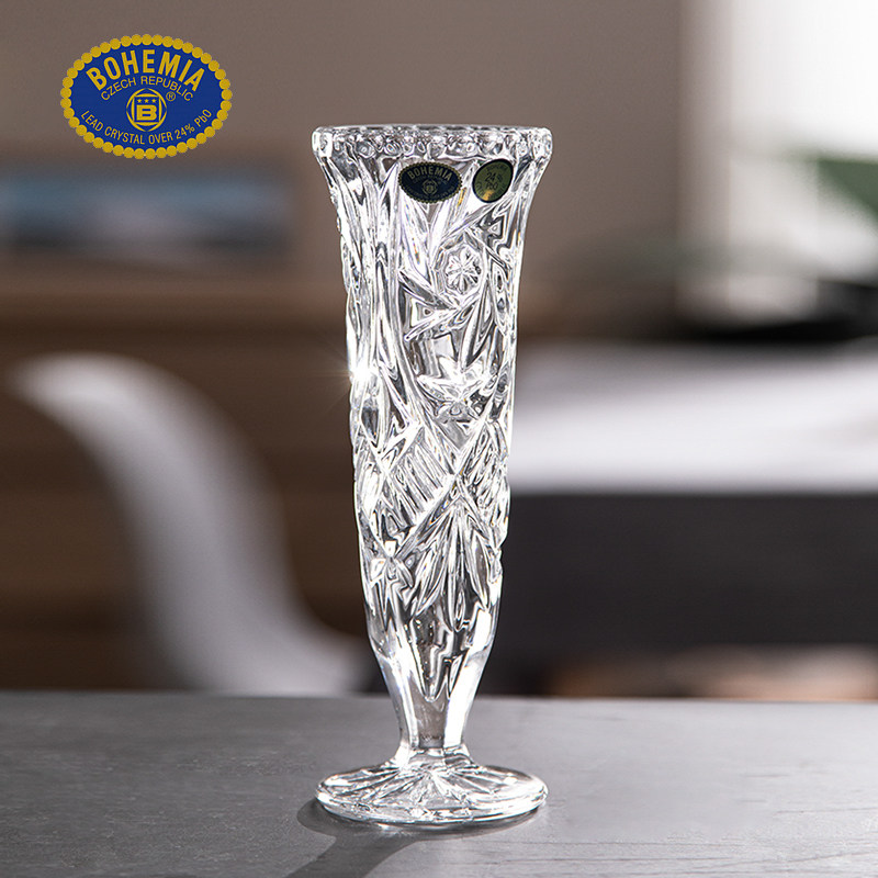 捷克BOHEMIA进口水晶玻璃花瓶小号单支花瓶 一枝花瓶家居装饰摆件,家居饰品,花瓶,淘宝优惠券,粉丝福利购,淘宝优惠卷