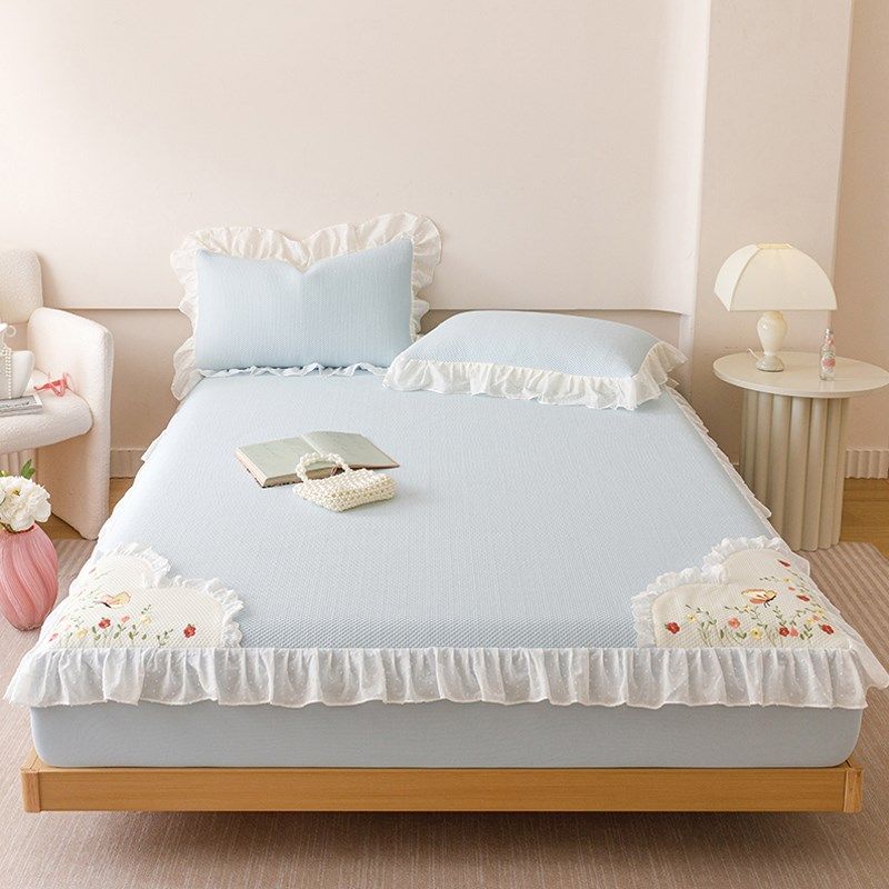 夏季A类冰丝席凉感豆豆席三件套床笠款公主风可机洗床罩空调软席,床上用品,冰丝席,淘宝优惠券,粉丝福利购,淘宝优惠卷