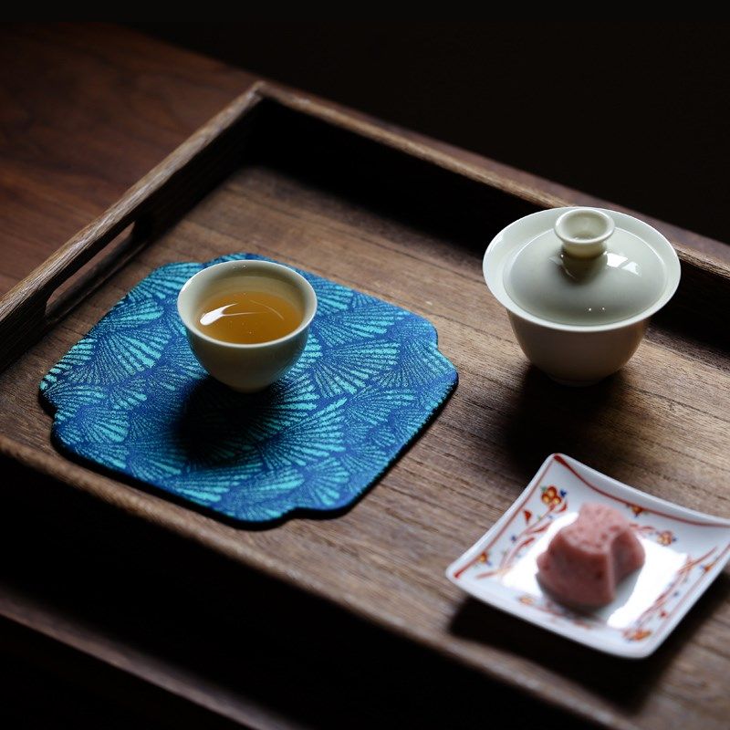 双姊妹中式布艺宋锦方形壶承垫中式传统茶垫布棉麻茶布垫茶盘垫