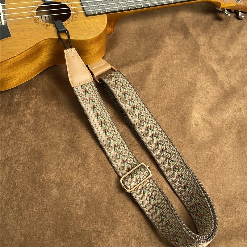 纯手工免打孔乌克丽丽琴带尤克里里背带斜挎带子时尚编织ukulele