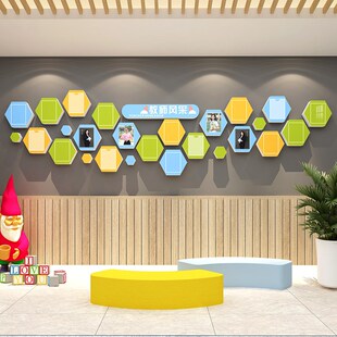 教师办公室文化墙贴照片风采展示简介幼儿园环创楼梯过道墙面装 饰