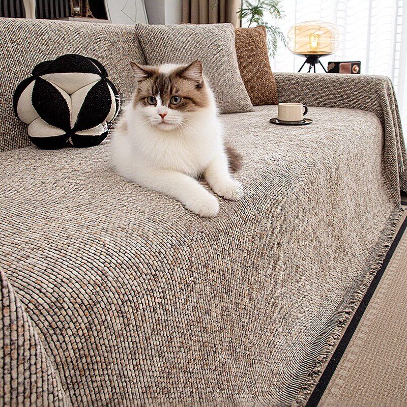 高档棉麻沙发套布毛巾全套防猫抓一体件防滑沙发套全季毛毯2025