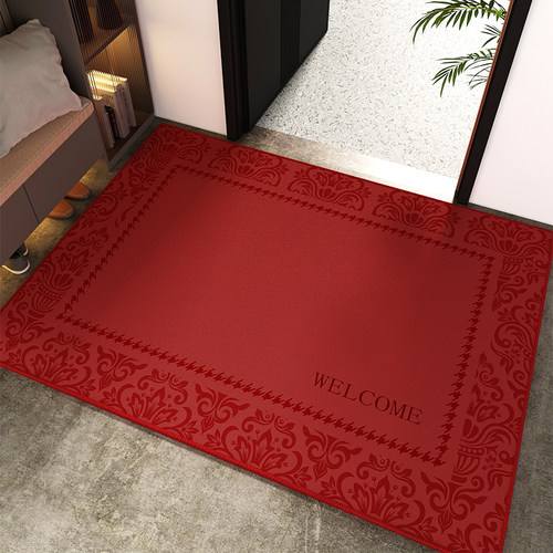 高级感进门地垫防滑耐脏入户门垫高档大门口耐磨除尘地毯红色门垫