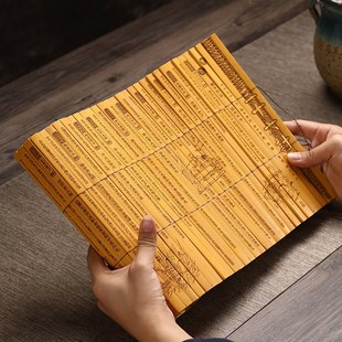 手工竹编竹制竹排竹简复古弟子规道德经论语三字经孙子兵法百家姓