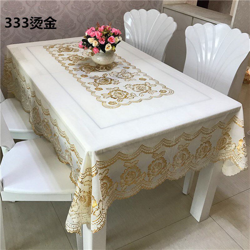 欧式烫金桌布台布 塑料防水免洗 高档西餐桌布餐桌垫 PVC防水防油