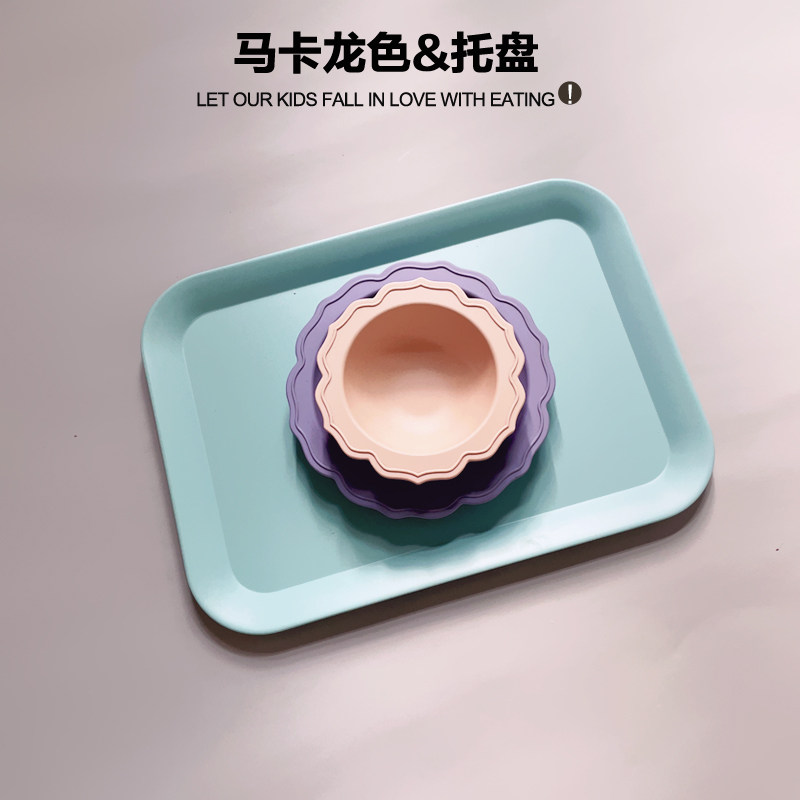 竹纤维长方形茶快餐家用商用幼儿园儿童餐厅食品级托盘