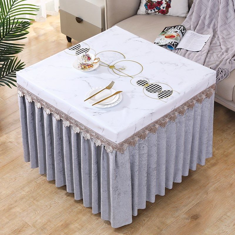 桌布防水防油免洗可擦耐脏正方形夏季烤火桌罩薄款电炉茶几皮桌套,居家布艺,微波炉罩,淘宝优惠券,粉丝福利购,淘宝优惠卷