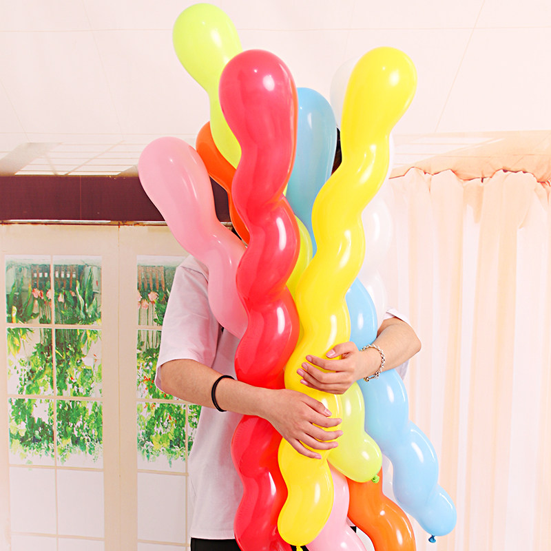 儿童节气球 螺旋气球 麻花气球 人见人爱 超长加厚 气球100装