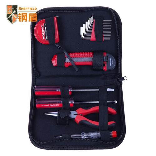 SHEFFIELD/钢盾14件套工具组套拉链包工具组套钳子扳手卷尺W1214