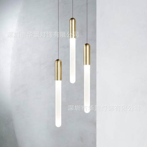 北欧设计师样板房客厅卧室床头吊灯吧台餐厅楼梯间展厅长条形灯具