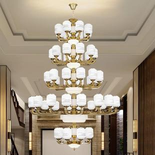 新中式 楼别墅客厅楼中楼酒店售楼部大厅楼梯吊灯 大吊灯复式