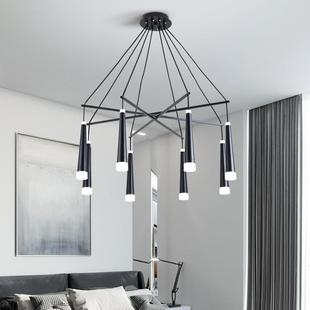 后现代旋转楼梯吊灯简约创意复式 楼大客厅餐厅卧室床头长线条吊灯